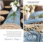 Teruntrue 20 Pack Dusty Blue Cheesecloth Table Runner 17x108 Inch, Boho Gauze Sheer Fabric Cheese Cloth Table Runners for Wedding Party Bridal Shower Baby Shower Birthday Home Decor Garden Farmhouse - Image 6