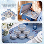 MTLEE 50 Pcs Haze Blue Wedding Thank You Candles Gifts for Guests, Bridal Shower Baby Shower Favors, 1 oz Mini Blue Lavender Scented Soy Wax Candles Tin Bulk for Birthday Aromatherapy Party Favors - Image 5