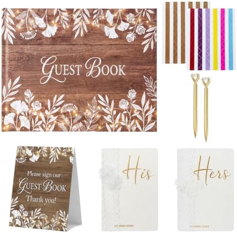 Wedding Guest Book and Vow Book Set Wood Grain Photo by Unknown