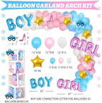 Hombae Wheels or Heels Gender Reveal Decorations, 169 PCs Boy or Girl Gender Reveal Decorations Backdrop Balloon Garland Banner Tablecloth Cake Cupcake Topper Box Cutout Poster Sash Pink Blue - Image 5
