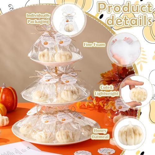 Leelosp 40 Sets Pumpkin Soaps Fall Baby Shower Favors with Cards Gift Bags - Image 3