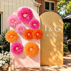Giant Paper Flower Wall Decor, 9PCS Party Birtyday(Orange&Pink) - Image 6