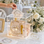 Large Wedding Card Box with Lock, Clear Acrylic Card Box for Wedding Reception, Money Card Holder, Envelope Gift Box, Wedding Card Holder, Party Cards Box for Graduation, Baby Shower,Birthday - Image 4