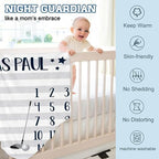 Personalized Baby Monthly Milestone Blanket Boy or Girl - Sport Theme Months Blanket with Wood Frame and Newborn Wooden Sign - Growth Chart Milestone Blanket 1-12 Month Milestones(FixedSize) - Image 6