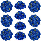 Royal Blue Flowers Balls Centerpieces: 11.8in Diam, Set of 10 by CreatedforWeddingsandHome