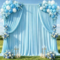 20x10ft Blue Backdrop Curtains for Wedding Parties Wrinkle Free Blue Curtain Photo Backdrop Drapes for Photography Birthday Baby Shower Soft Fabric Party Backgournd for Photoshoot 5x10ft, 4 Panels by Partisky