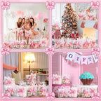 Wesnoy 48 Pcs Pink Big Bow Clear PVC Gift Bags with Handle Ribbon for Party - Image 5
