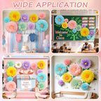 Alecono 9 Pcs Giant Paper Flowers, Extra Large Handcrafted Tissue Paper Flowers Decorations for Wall, Crepe Floral for Mexican Fiesta, Wedding Backdrop, Bridal Shower Birthday Party Decor(24"20"14") - Image 4