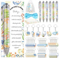 AnyDesign 145 pcs Under the Sea Baby Shower Party Favors Summer Ocean Animal Ballpoint Ink Pens Keychains Thank You Cards Organza Bags with Ribbon for Gender Reveal Baby Shower Guest Souvenir, 36 Sets by AnyDesign
