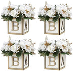 6 Bundles Peonies Artificial Flowers & Pack of 4 Baby Shower Centerpieces for Tables - Image 4