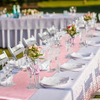 Tudomro 16 Pack White and Rose Gold Plastic Tablecloths Satin Runner Set - Image 6