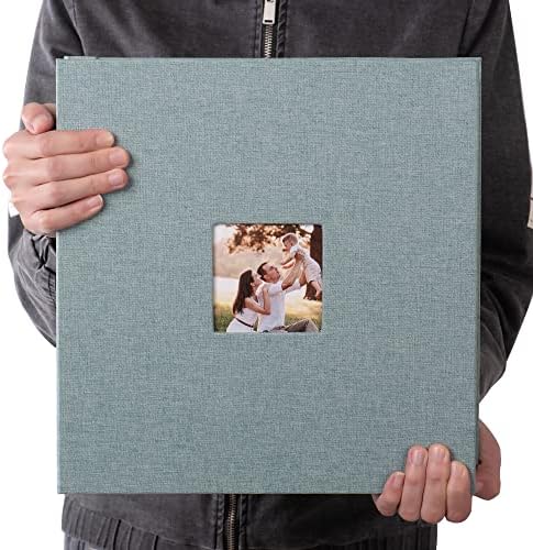HoneyTolly Large Photo Album Self Adhesive, DIY Scrapbook Album for 600 Photos, 13"x12.6" 120 Pages Linen Cover Memory Book(Green) - Image 7