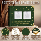 Book Keepsake, Baby Memory Book From Pre-Birth to 5th Year, with 2 Photo Pockets, Milestone Stickers, Hand/Footprint Inkpad, Baby Album and Baby Book for Girls or Boys (Dark Sage) - Image 3