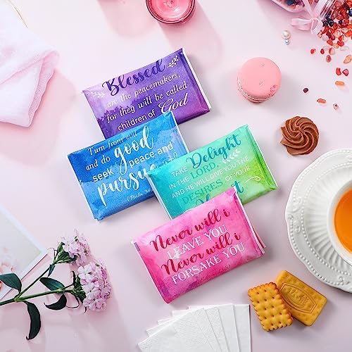PerKoop 100 Pack Pocket Tissues Travel Slim Packs Small Facial Tissues Wallet Size Toilet Paper for Travel Guest Wedding Supplies, 4 Styles(Inspirational Watercolor) - Image 4