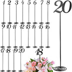 Therwen 20 Pcs Metal Table Numbers 1-20 Table Numbers for Wedding,Black by Therwen