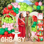 Costova Watermelon Baby Shower Decorations, Watermelon Party Decorations, A Little Watermelon Is on the Way Summer Fruit Theme Bash with Backdrop Balloon Arch Boxes and Tablecloth - Image 6