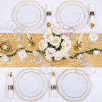 Hioasis 350 Pcs White and Gold Plastic Plates for Wedding & Party - Image 4