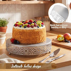 Wenqik 14 Inch Cake Stand Round Metal Cupcake - Image 3