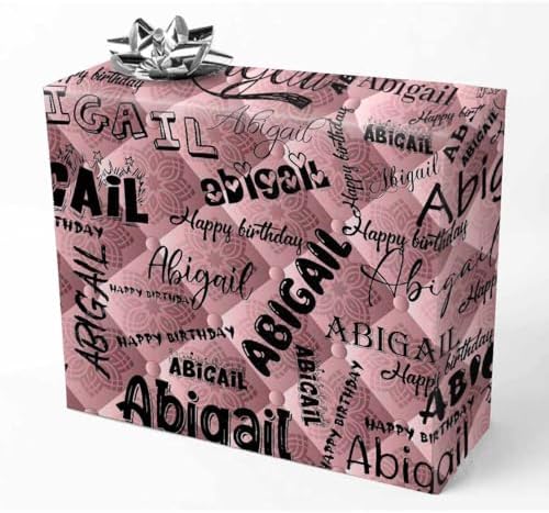 AOFUN Personalized Name Heart Gift Wrapping Paper for Boys - Custom Birthday Gifts - 5 Rolls 58" x 23" by Unknown