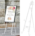 59" H Metal White Large Adjustable Easel Stand for Wedding Sign by YiLifebes-EasytoLife