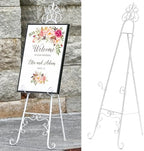 59" H Metal White Large Adjustable Easel Stand for Wedding Sign by YiLifebes-EasytoLife