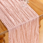 DeZerlor Dusty Pink Cheesecloth Table Runner 1 Pack Summer Boho Runner - Image 4