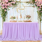 2 Layer Lavender Chiffon Table Skirt Sheer Table Cloth for 9ft Table for Parties Baby Shower Wedding Banquet Bridal Shower Home Decor - Image 4