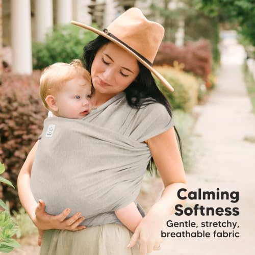 KeaBabies Baby Wrap Carrier, All in 1 Original Baby Carrier (Stone Gray) - Image 3