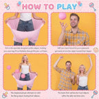 10 Sets Funny Baby Shower Games Set Table Tennis Twerk Game Swing Pacifier Race Swing Shaking Balls Diapers Game for Baby Shower How Many Balls Can You Catch in Your Diaper(Pink) - Image 4