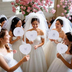 100 Pcs White Round Paper Fans - Image 3