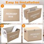 Memory Box for Keepsakes, Large Baby Keepsake Box Decorative Baby Memory Box for Baby Shower Anniversary, Wedding, Valentines Day, Birthday Gift (1, Beige) - Image 7
