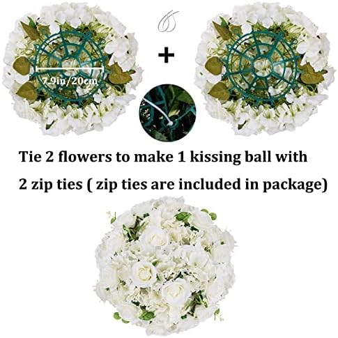 BLOSMON 6 Pcs Fake Flower Centerpieces for Wedding Decor, Large, White - Image 5