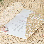 50Pcs Laser Cut Invitations with Envelopes and RSVP Cards Gold Glitter - Image 6