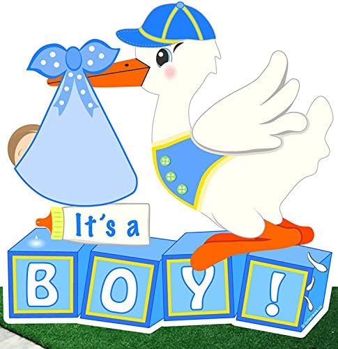 It's a Boy Lawn Stork Sign Decoration, Blue by Cute+News