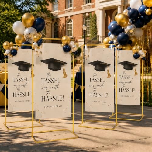 Setof 4 Wedding Sign Stand,Adjustable Height Welcome Poster Easel Stand - Image 2