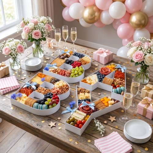 WENPACK 12" Cardboard Letter Shaped Mache Decorative Strawberries Fillable Sweets Candy Container Box (White BABY) - Image 4
