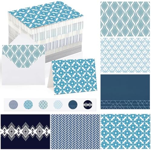 Gueevin 198 Pcs Blank Cards with Envelopes & Stickers Bulk 3.5" x 5" Greeting Cards Geometric Designs Thank You Notes with Blank Inside for Wedding, Baby Shower, Birthday, Graduation, Most Occasions by Gueevin