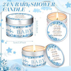 MTLEE Flowers 24 Pcs Baby Shower Party Favors Candles Lavender Scented Baby Shower Favors for Guests Rustic Tealights Candles Gender Reveal Return Gifts(Blue, 1.2 oz) - Image 2
