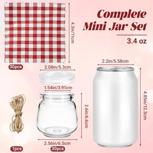 3.4 oz Small Glass Jars with Lids 30PCS, Mini Yogurt Jars for Jam - Image 2