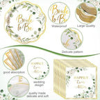 Pickmesh 400 Pcs Sage Green Bridal Shower Party Supplies Plates Serve 50 - Image 3