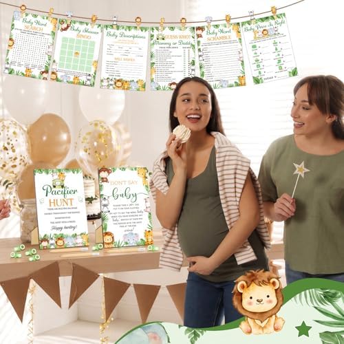 Sherr 424 Pcs Safari Animal Baby Shower Game Decoration, Set 8, 50 Pacifier - Image 5