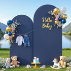 Navy Blue Arch Backdrop Cover Set of 2 Navy Blue Arch Cover 7.2 and 6ft Wedding Arch Cover Stretchy Backdrop - Image 3