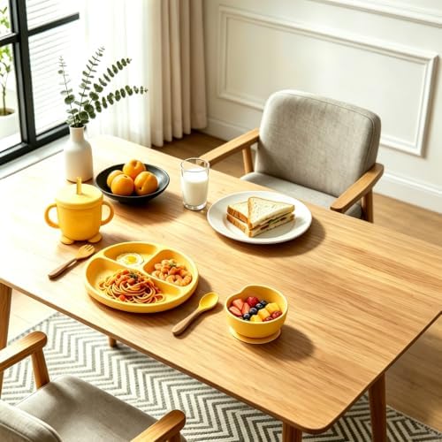 Silicone Baby Feeding Utensils Set for 6+ Months, 17 Pcs, Yellow - Image 5