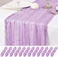 12 Pack Lavender Table Runner 10Ft Cheesecloth Table Runner Rustic Gauze Table Runners Romantic Long Sheer Fabric Cheese Cloth Table Runners for Wedding Party Bridal Baby Shower by Lumaycens