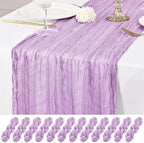 12 Pack Lavender Table Runner 10Ft Cheesecloth Table Runner Rustic Gauze Table Runners Romantic Long Sheer Fabric Cheese Cloth Table Runners for Wedding Party Bridal Baby Shower by Lumaycens