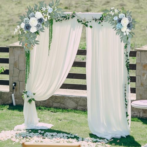 Blue Wedding Arch Flower Swags Set of 2, Artificial Arch Flower - Image 5