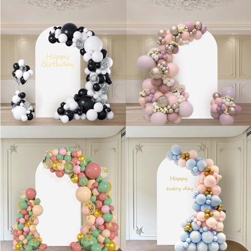 6.6FT Wedding Arch Backdrop Stand and White Arch Cover, White Spandex Fitted Backdrop Cover and Gold Wedding Arch Frame for Birthday Party Wedding Ceremony Bridal Baby Shower, Parties Decoration. - Image 6