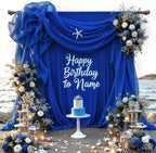 20ft x 10ft Royal Blue Wrinkle Free Backdrop Curtains for Graduation Party Backdrops Curtain Drapes Fabric Decor Photo Back Drop Cloth for Patriotic Holidays Birthday Wedding & Formal Event - Image 6