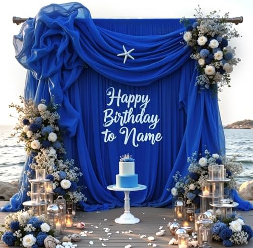 20ft x 10ft Royal Blue Wrinkle Free Backdrop Curtains for Graduation Party Backdrops Curtain Drapes Fabric Decor Photo Back Drop Cloth for Patriotic Holidays Birthday Wedding & Formal Event - Image 6