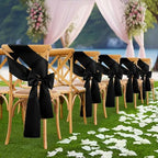 Black Satin Chair Sashes, 6 x 108 inch, 50 Pcs - Image 2